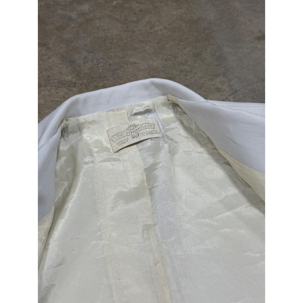 Vintage Levi Strauss & Co White Blazer Jacket Two Button Patch Pockets Womens M - Picture 9 of 16